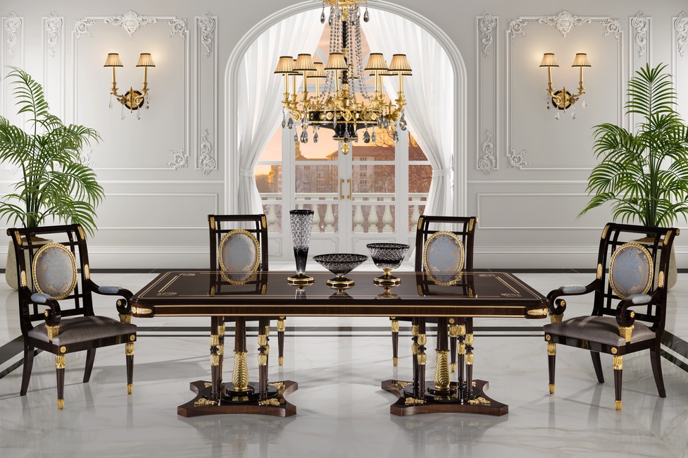 BÀN ĂN CỔ ĐIỂN CHỮ NHẬT RIVOLI